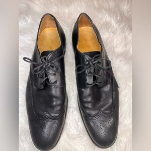 Saks Fifth Avenue Black Leather Oxfords